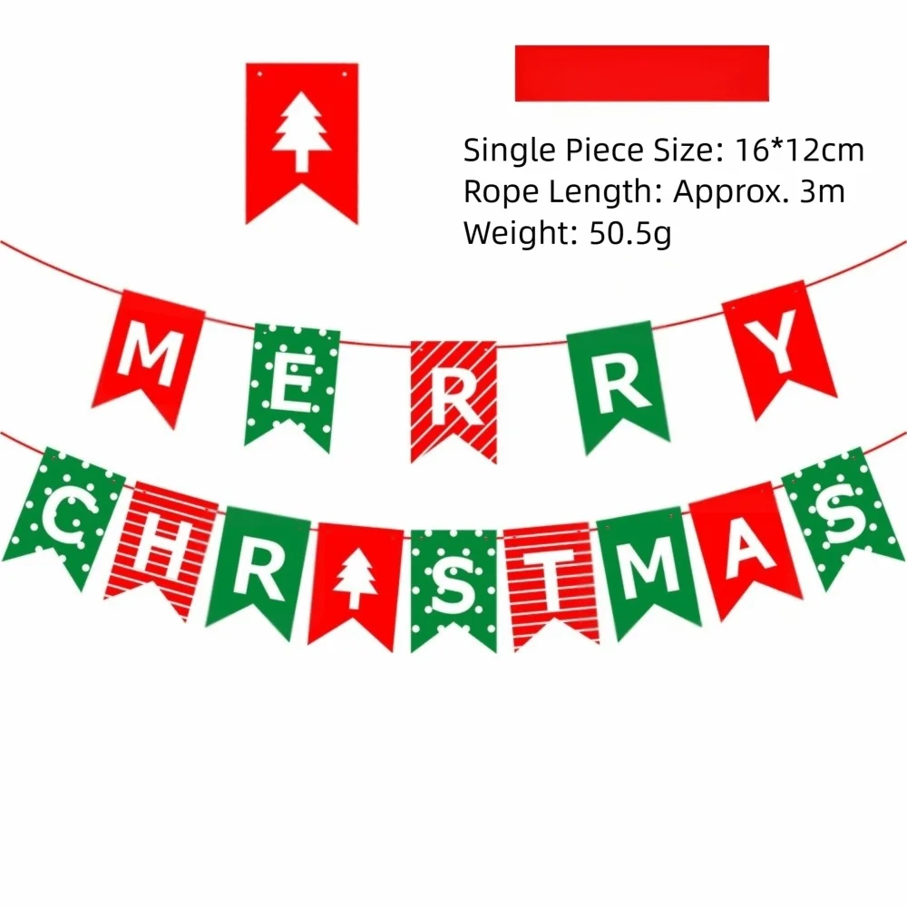 Christmas Hanging Bunting Banner – Xmas Non-Woven Party Decor Christmas Bunting Banner Richie's A