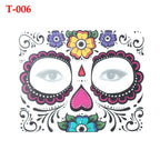 Skull Face Waterproof Temporary Tattoo Stickers – Halloween Temporary Tattoo Stickers Richie's
