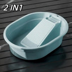 2-in-1 Washboard Basin Large Plastic Laundry Tub Hand Washing Laundry Washboard Tub Richie's