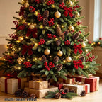 24pcs Artificial Pine, Pinecone & Red Berry Christmas Bouquet Christmas Decor Set Richie's