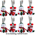 Christmas Cutlery Bags – Festive Silverware Holders & Table Decor Christmas Table Decor Richie's 8pcs-4Love 4Snowman 14x10cm