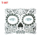 Skull Face Waterproof Temporary Tattoo Stickers – Halloween Temporary Tattoo Stickers Richie's