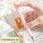 4Pcs Floral Rose Gel Pens 0.5mm Black Ink Pastel School & Office Gel Pen Set Richie's