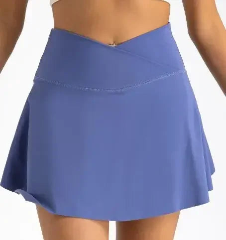 Women's High Waist Tennis Skirt with Pockets & Compression Shorts Tennis Activewear Skirt Richie's purple orchid XXL