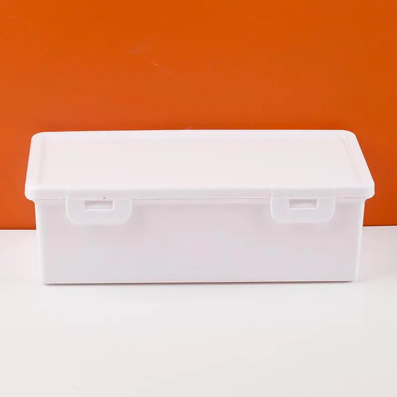 Large Capacity Plastic Pencil Box with Lid – School & Office Pencil Box Organizer Richie's White