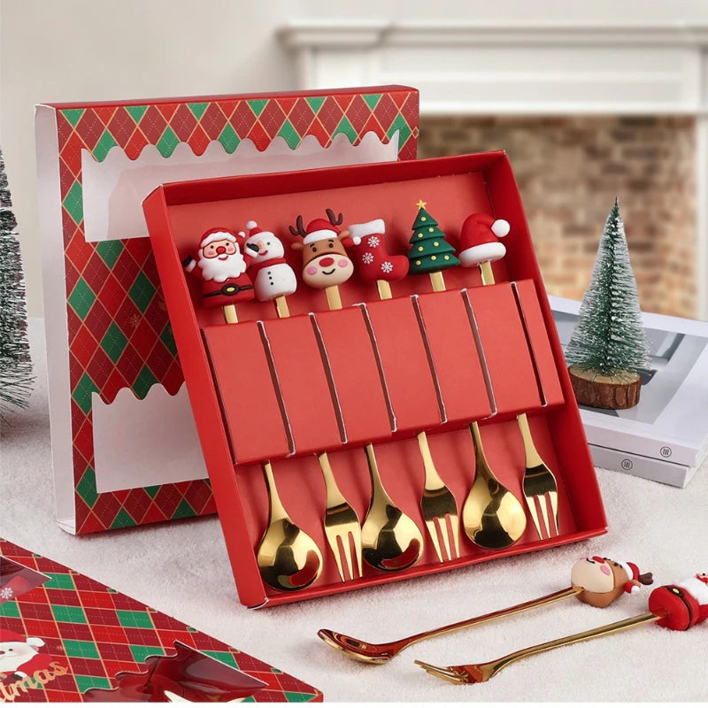 4pcs Christmas Doll Coffee Spoon Set | Stainless Steel Mixing Holiday Spoon Set Richie's
