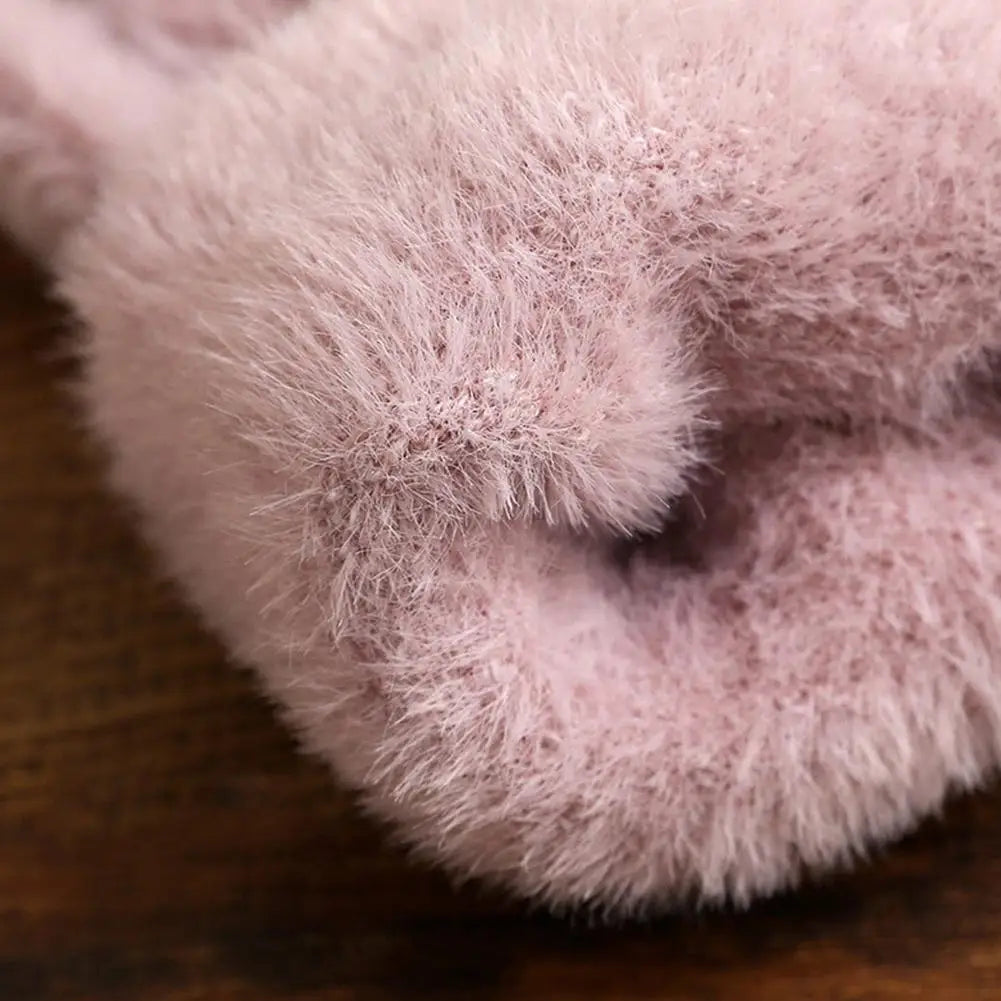 Women's Plush Velvet Winter Gloves – Warm Knit Cycling Mittens Winter Knit Gloves Richie's