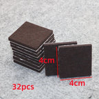 Felt Chair Leg Pads 5mm Self-Adhesive Floor Scratch Protectors Furniture Leg Pads Richie's Black Square 4cm32pc
