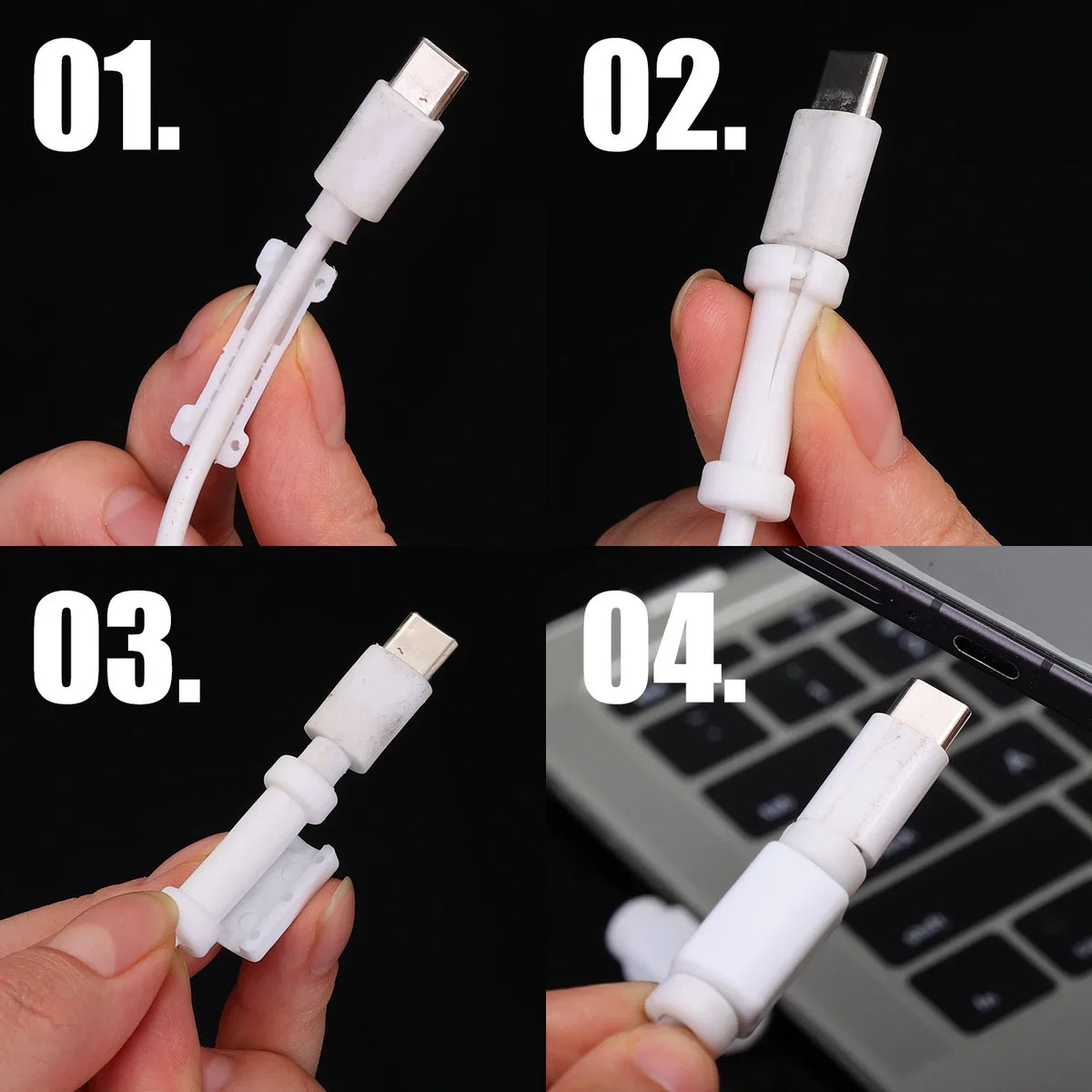 Silicone Cable Protector for USB-C, Micro USB & Lightning Cable Protector Cover Richie's