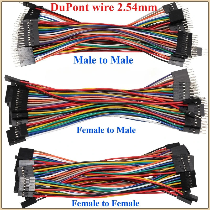 2.54mm Dupont Jumper Wires Male Female PCB Cables 10 Pcs PCB Jumper Cables Richie's 3P Female to Female 100mm
