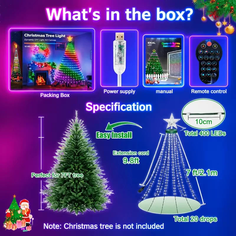 2.1M RGB LED Christmas String Lights Bluetooth App USB Control Christmas String Lights Richie's