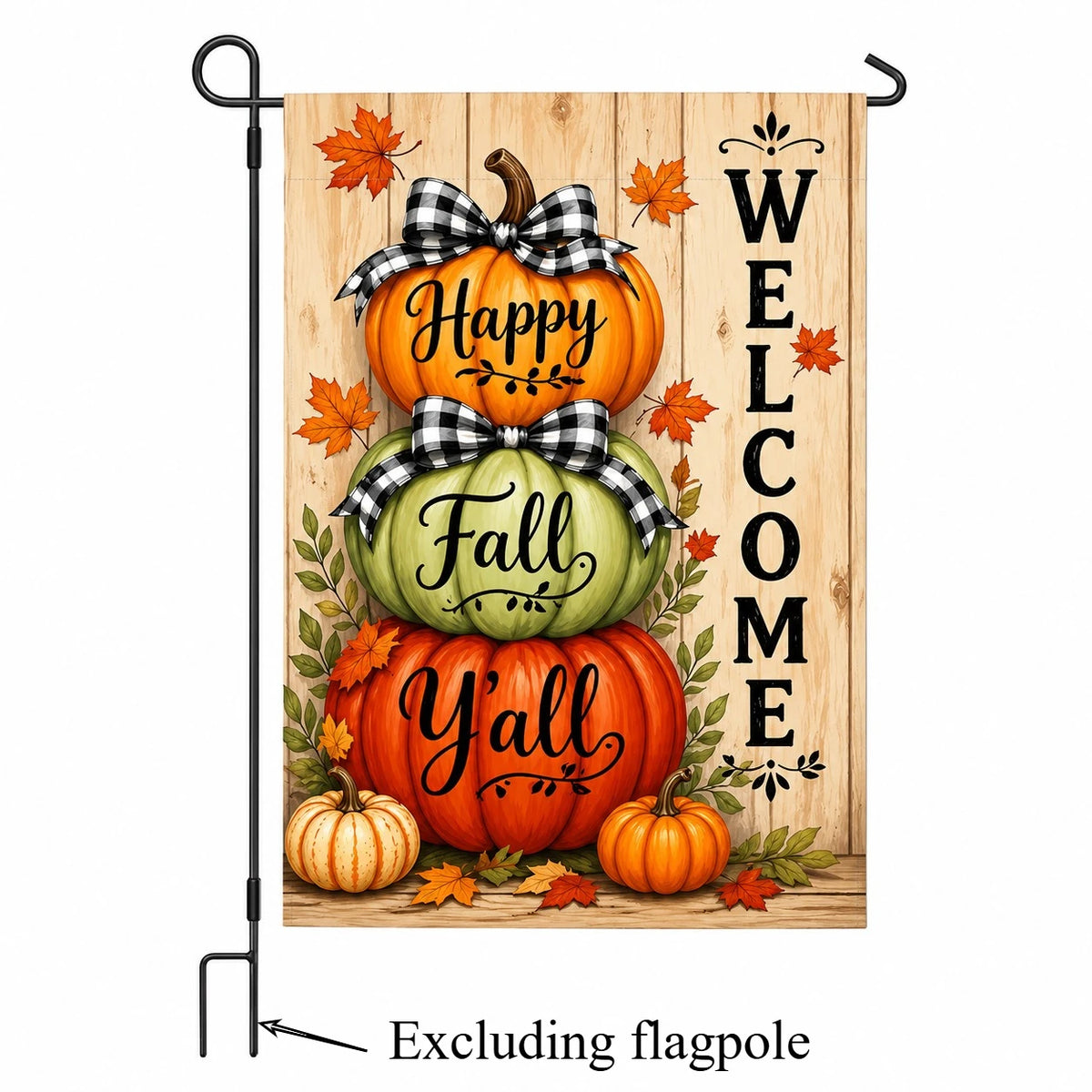 Welcome Fall Pumpkins Garden Flag – Double-Sided Outdoor Garden Flag Richie's 1pc
