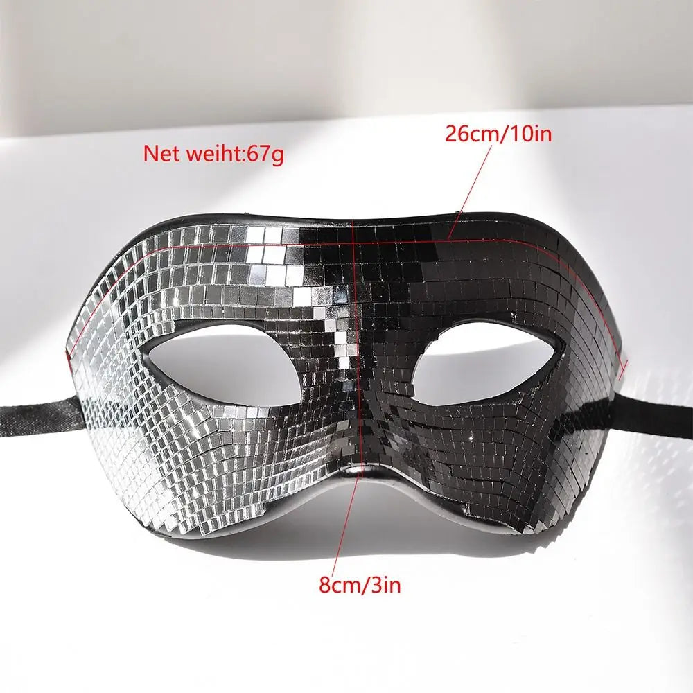 Glitter Mirror Masquerade Eye Mask | Mardi Gras Cosplay Masquerade Eye Mask Richie's