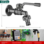 Outdoor Brass Antifreeze Faucet Dual Outlet Wall Mount Garden Tap Garden Faucet Richie's Gun ash single out
