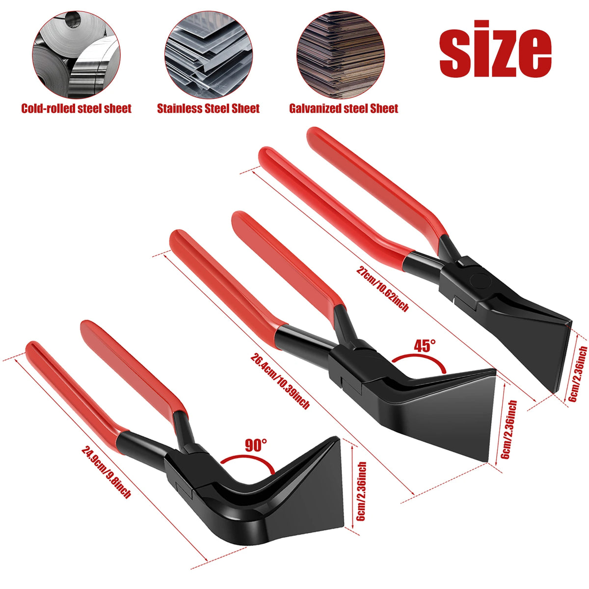 Sheet Metal Hand Seamer Set – 45°, 90° & Straight Bending Pliers Sheet Metal Seamer Richie's