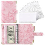 A6 PU Leather Budget Binder Marble Notebook Money Organizer Budget Binder Planner Richie's Pink A6