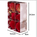6-Pack 8CM Velvet Flocked Christmas Ball Ornaments | DIY Decor Christmas Ball Ornaments Richie's
