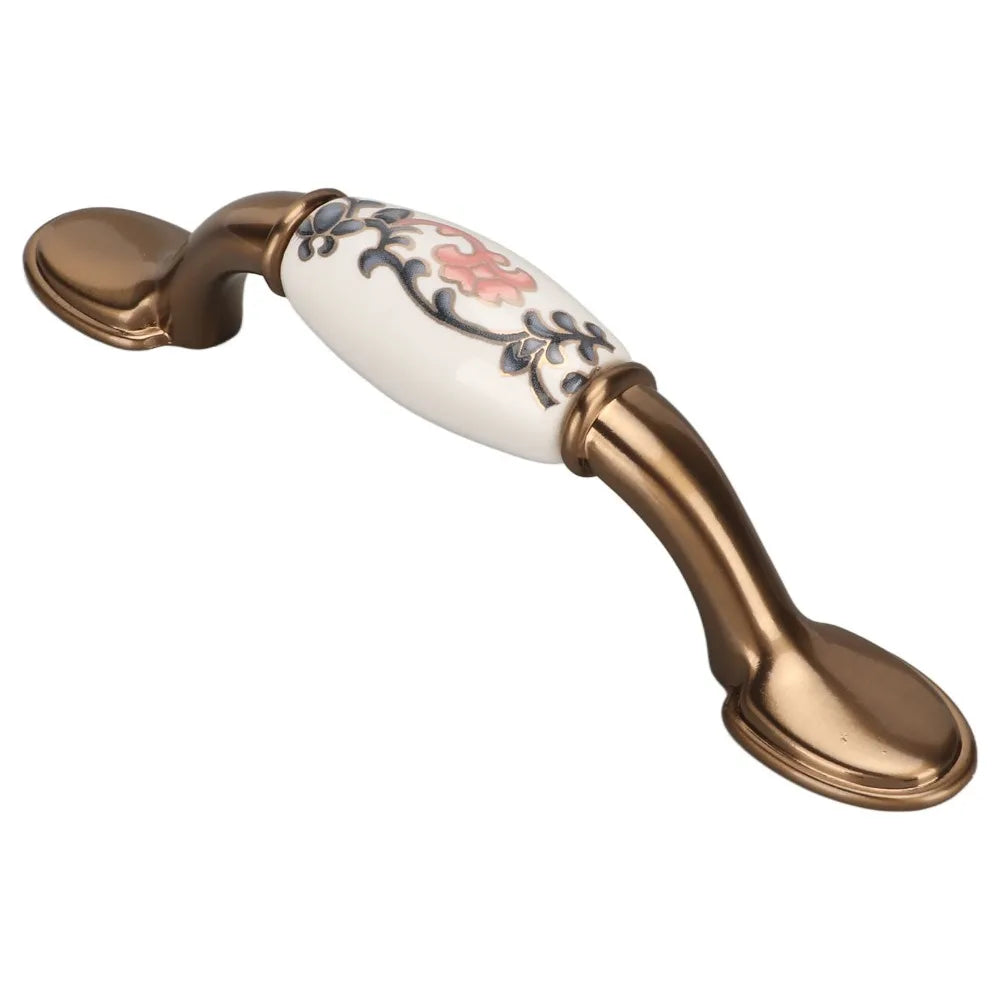 4-Set Ceramic Vintage Cabinet Handles – Flower Pattern 76mm Cabinet Handles Richie's