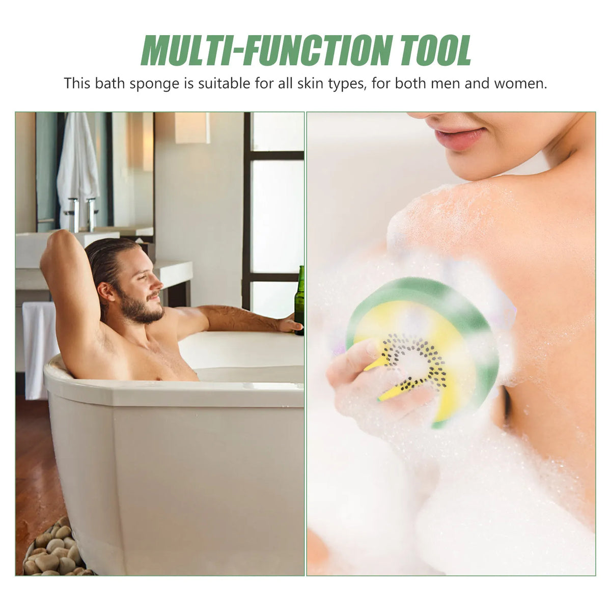4-Pack Fruit Shaped Bath Sponges – Exfoliating Body Scrubber Exfoliating Bath Sponge Richie's