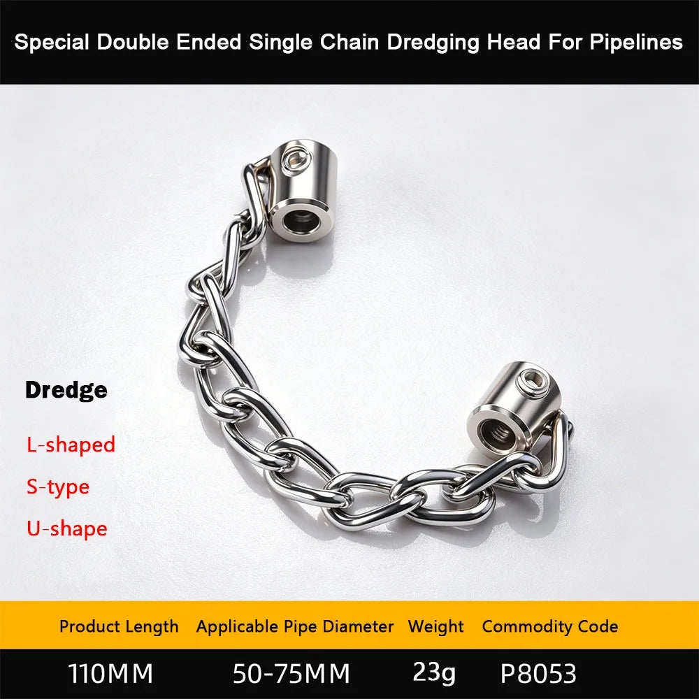 Flexible Chain Drain Pipe Dredger – Adjustable 1–4m Steel Drain Pipe Dredger Richie's Chain Drain Head