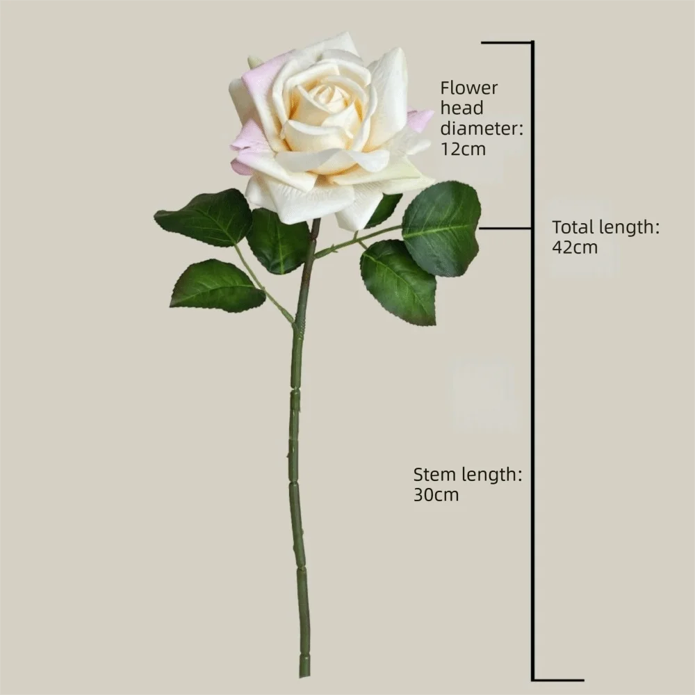 Multicolor Artificial Rose Single Stem – Real Touch Faux Flower Artificial Flower Richie's