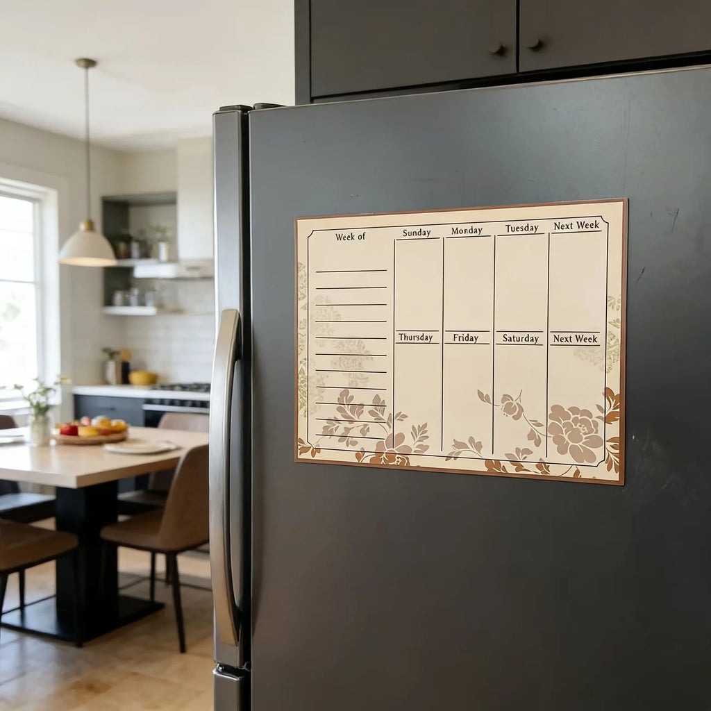 Vintage Floral Fridge Calendar | Reusable Dry-Erase Board Magnetic Fridge Calendar Richie's Default Title
