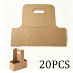 Kraft Paper Drink Carrier With Handle – 1 or 2 Cup, 10/20/50 Pk Paper Drink Carrier Richie's khaki-20PCS