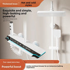 Brass Thermostatic Shower Set Digital Display Piano Button Gun Gray Thermostatic Shower Set Richie's White