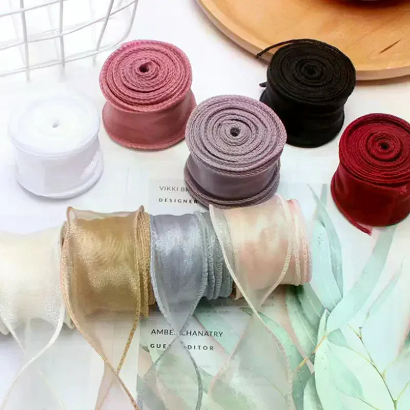 10 Yards Organza Wavy Edge Ribbon 4cm – Bouquet & Gift Wrap Craft Ribbon Richie's