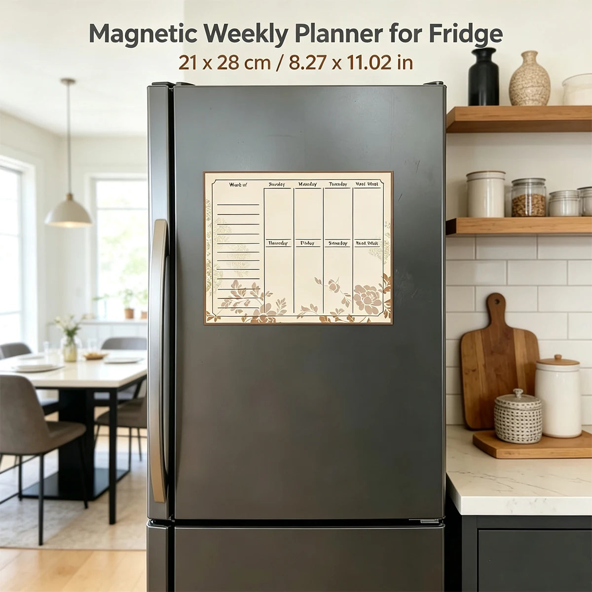 Vintage Floral Fridge Calendar | Reusable Dry-Erase Board Magnetic Fridge Calendar Richie's