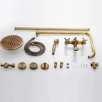 Antique Brass Wall-Mounted Bathtub Shower Faucet Mixer Set Shower Faucet Set Richie's