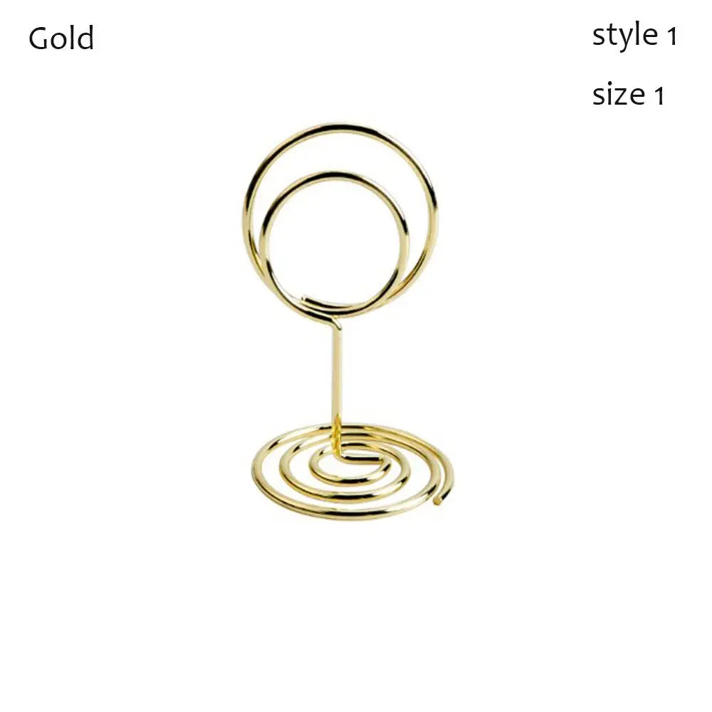 Rose Gold Metal Photo Clip Place Card & Table Number Stand Place Card Holder Richie's gold-style1-size1