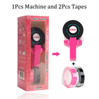 Handheld 3D Embossing Label Maker Manual Typewriter + 2 Tape Rolls Embossing Label Maker Richie's Pink Label Maker 9mm