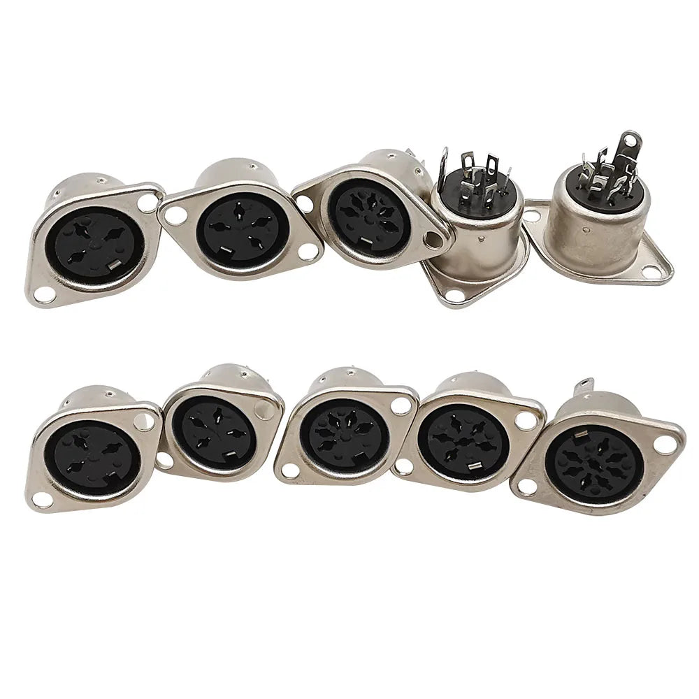 DIN 3 4 5 6 8 Pin Male Plug Female Socket Connector 2Pcs DIN Connector Richie's