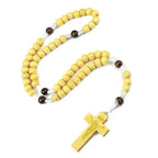 Wood Cross Prayer Bead Bracelet – Crucifix Charm Gift Cross Bead Bracelet Richie's A8