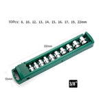 Hex Socket Wrench Set 1/4 3/8 1/2" Ratchet Deep Nut Driver Kit Socket Wrench Set Richie's short 10pcs 10mm