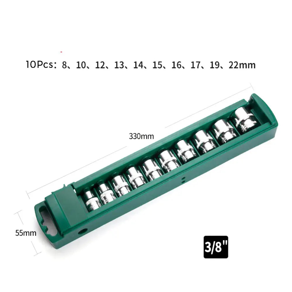 Hex Socket Wrench Set 1/4 3/8 1/2" Ratchet Deep Nut Driver Kit Socket Wrench Set Richie's short 10pcs 10mm