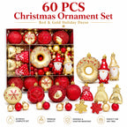 60-Piece Red & Gold Christmas Ornament Set | Tree Decorations Christmas Ornament Set Richie's