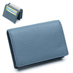 Genuine Leather Card Holder Wallet & Coin Purse – Unisex Leather Card Wallet Richie's Denim blue