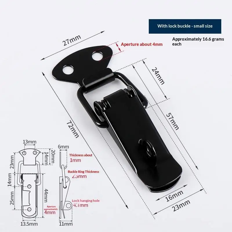 Glossy Black Toggle Latch Quick-Release Hook & Fastener Clip Toggle Latch Fastener Richie's S With latch