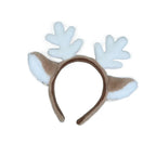 Christmas Deer Antler Headband Faux Fur Cosplay Hair Hoop Holiday Hair Accessory Richie's White