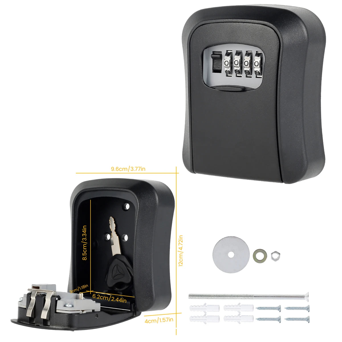 Wall-Mount Combination Key Storage Box – Weatherproof Safe Key Lock Box Richie's Secret Code A