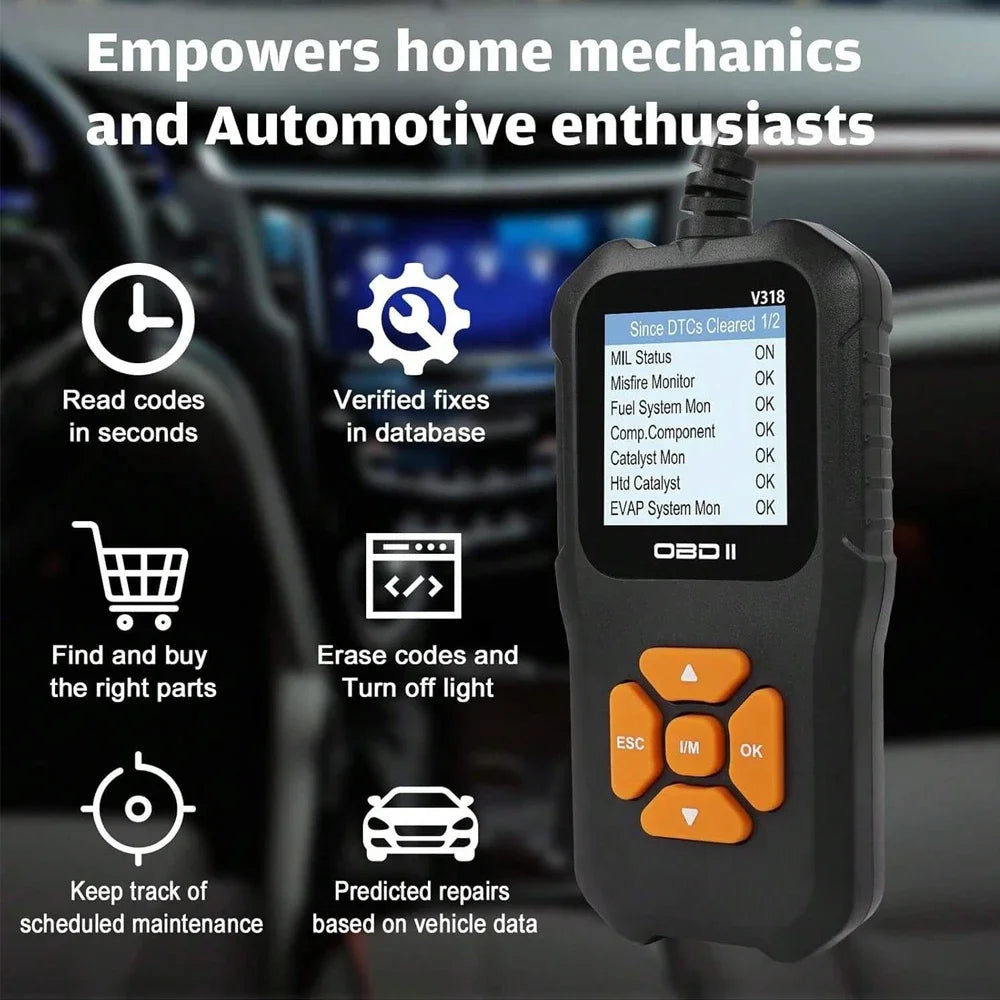 V318 OBD2 Scanner – Color Screen Engine Fault Code Reader OBD2 Diagnostic Scanner Richie's
