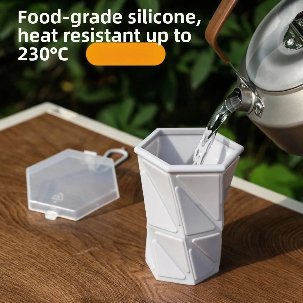 Silicone Foldable Water Cup 260ml with Lid | Collapsible Mug Collapsible Travel Cup Richie's