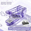 360° Rotatable Transparent Desktop Stapler, 25-Sheet Capacity Desktop Stapler Richie's PURPLE