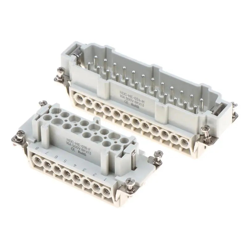 HDC-HE Heavy Duty Connector 6–24 Core 16A 500V Aviation Plug Industrial Connector Insert Richie's