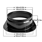 Plastic Vent Pipe Adapter Flange Connector | Wall-Mount Ducting Vent Pipe Adapter Richie's Black-150mm