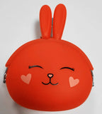 Girls Mini Silicone Animal Coin Purse – Kids Key Wallet Silicone Coin Purse Richie's red rabbit