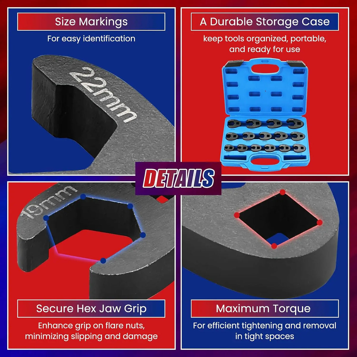 15pc Metric Crowfoot Wrench Set 3/8" & 1/2" Drive 8–24mm Crowfoot Wrench Set Richie's