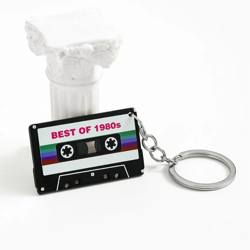 Retro Nostalgic Acrylic Keychain – Fun Gift & Bag Charm Novelty Keychain Richie's pink 1pc